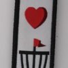 I Love Disc Golf Cloth Keychain - BlackWhtRd, Cloth